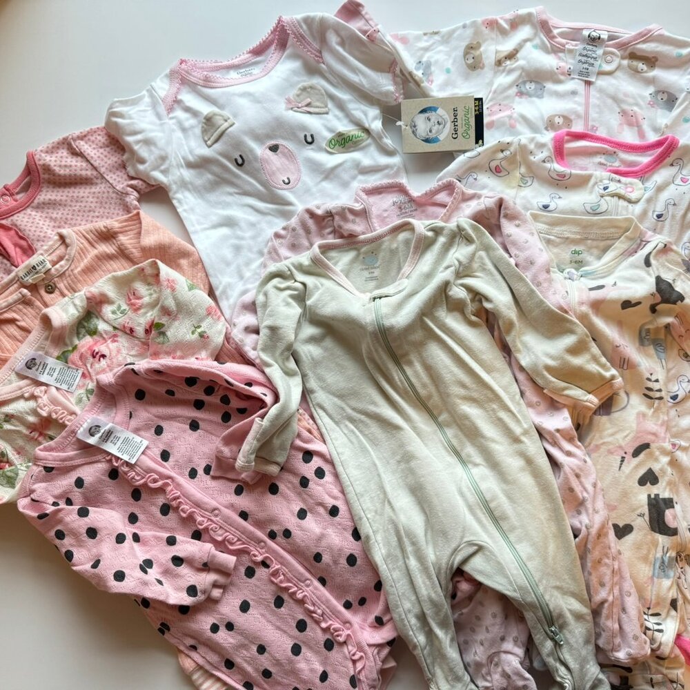 3-6M Baby PJ Bundle Snap & Zip Mix 10 items